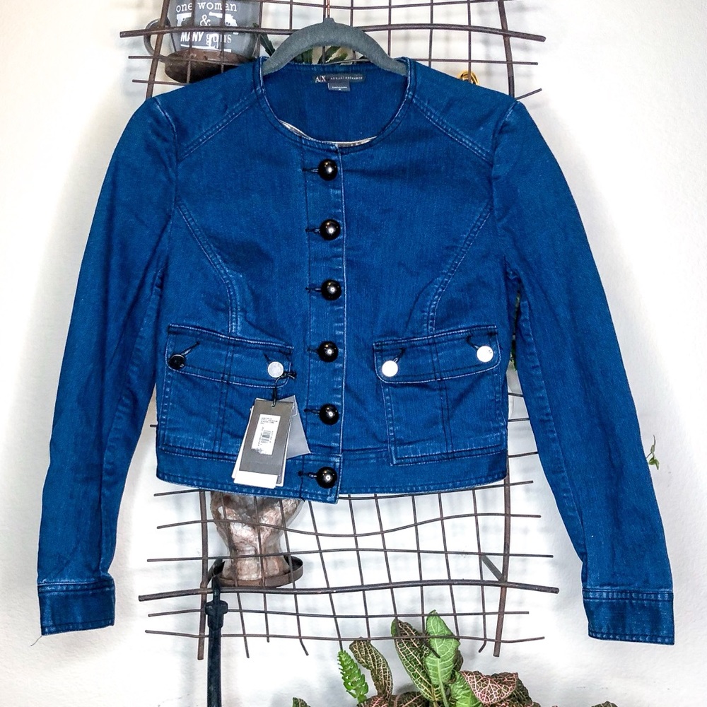 NWT ARMANI EXCHANGE Denim Indigo Denim Jacket
